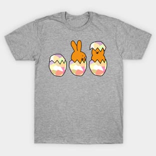 Funny Animals Eggs Easter Bunny and Baby Chick T-Shirt